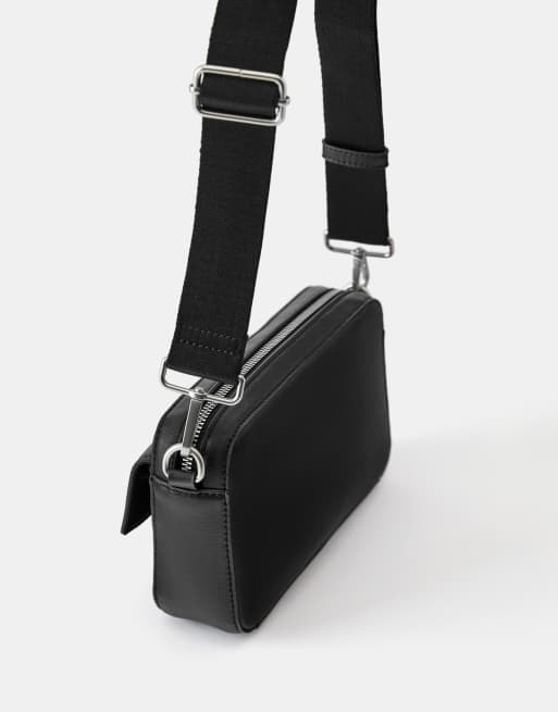 Pull&Bear Casual crossbody bag in black, 4 of 4