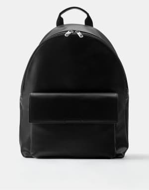 Pull&Bear Casual flap backpack in black