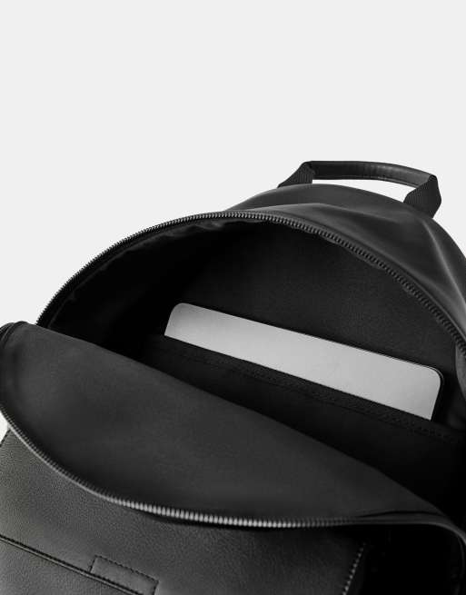 Pull&Bear Casual flap backpack in black, 4 of 4