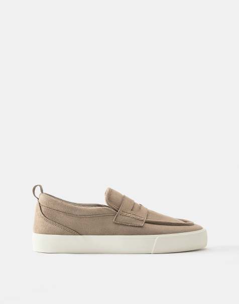 Pull&Bear casual sneakers med strop i ecru - view 1