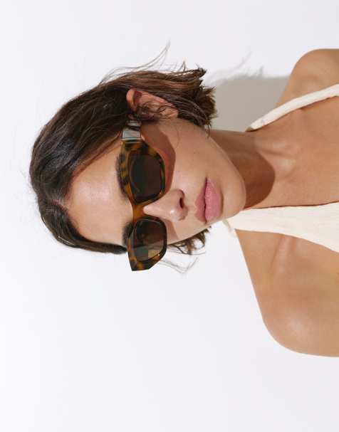 Pull&Bear Cateye tortoiseshell-effect sunglasses in brown