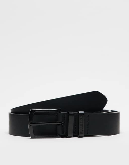 Pull&Bear - Ceinture en similicuir - Noir