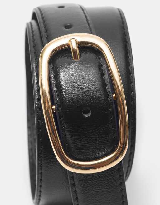 Pull&Bear Ceinture fine à boucle ovale noire, 4 de 4