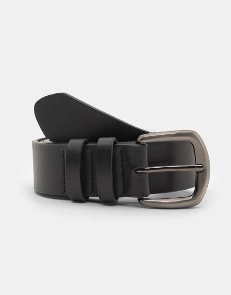 Pull&Bear - Ceinture imitation cuir à double passant - Noir - view 1
