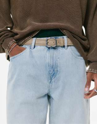 Ceinture imitation daim  trous - Beige - Pull & bear - Modalova