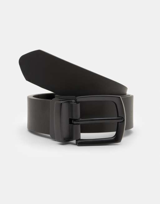 Pull&Bear - Ceinture réversible en similicuir - Noir, 2 de 3