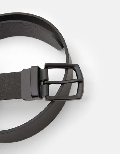 Pull&Bear - Ceinture réversible en similicuir - Noir, 3 de 3