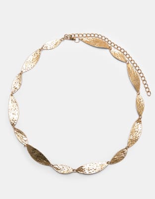 Pull & Bear - Chaîne de taille texturée - Doré