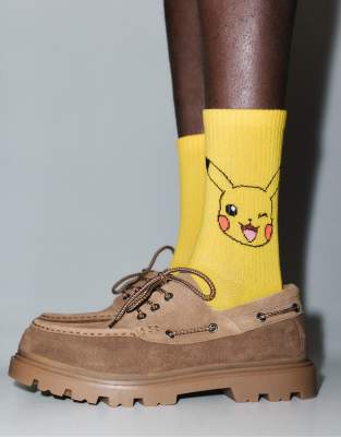 Pull & Bear - Chaussettes à motif Pokémon Pikachu - Jaune