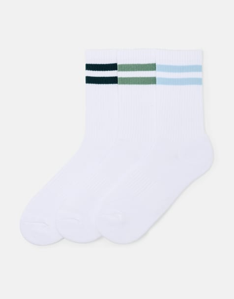 Pull&Bear chaussettes de sport à rayures vertes - view 1