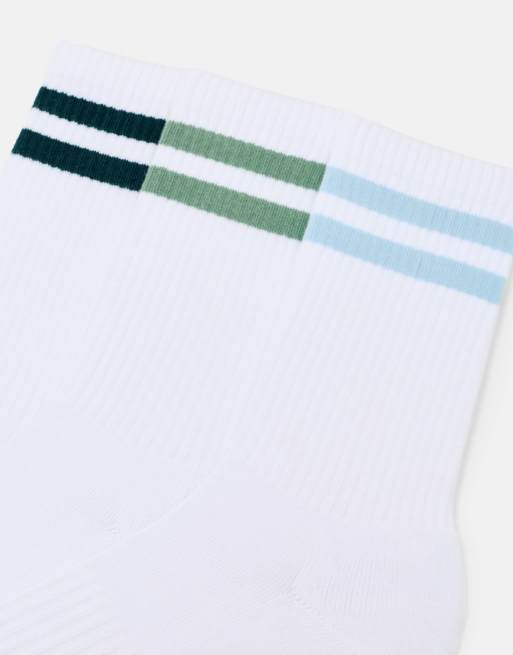 Pull&Bear chaussettes de sport à rayures vertes, 2 de 4