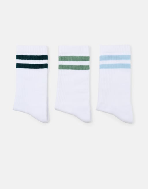 Pull&Bear chaussettes de sport à rayures vertes, 4 de 4