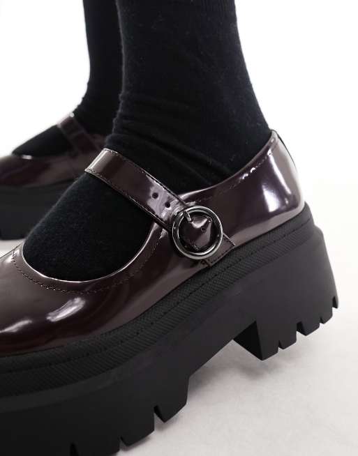 Pull Bear Chaussures babies a semelle plateforme Aubergine