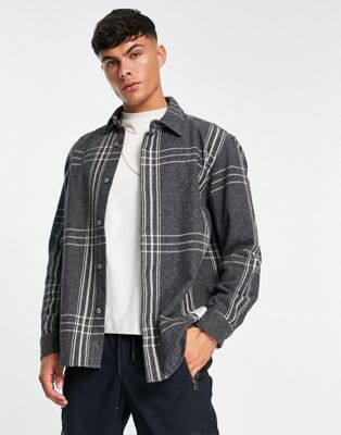 Pull&Bear check shirt in black and white - ASOS Price Checker