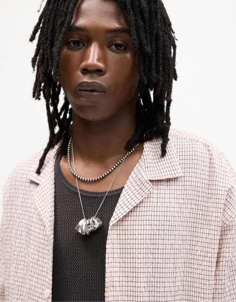 Pull&Bear check short sleeve shirt in red