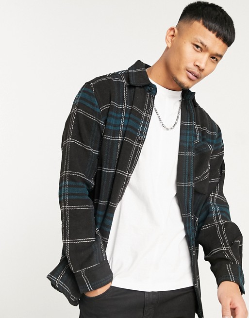 Pull&Bear checked shirt in blue