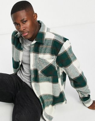 Pull&Bear checked shirt in green