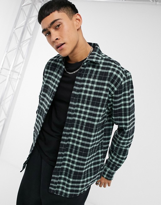 Pull&Bear checked shirt in mint