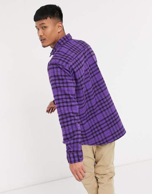 mens purple check shirt