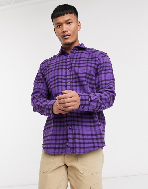 Pull&Bear checked shirt in purple