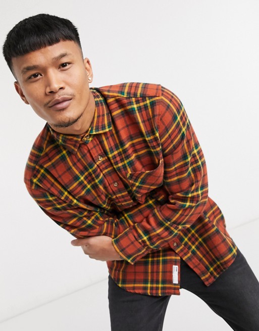Pull&Bear checked shirt in rust