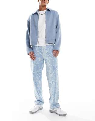 Pull & Bear Checkerboard Baggy Jeans