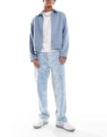 [Pull & Bear] Pull & Bear checkerboard baggy jeans in blue 36 BLUE