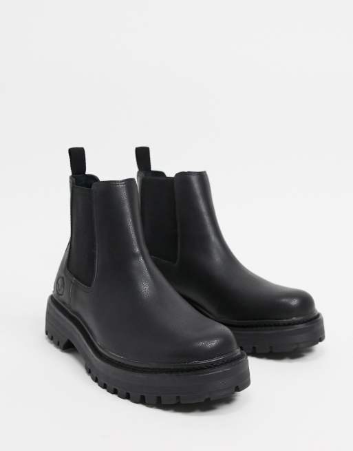 Pull&Bear chelsea boot with track sole in black | ASOS