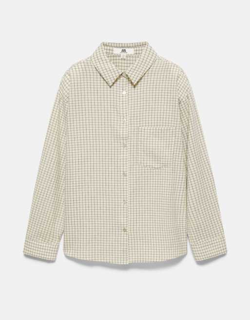 Pull&Bear chemise à carreaux avec poche couleur vanille, 5 de 7