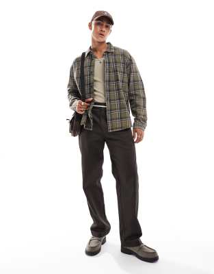 Pantalon Chino Wrangler Homme - Taille 34x34 - Couleur Vert - Coupe Détendue (Relaxed Fit)
