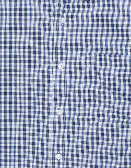 Pull&Bear chemise à doubles manches à carreaux bleue, 7 de 7