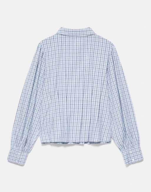 Pull&Bear chemise ajustée à carreaux gris/bleu, 7 de 7