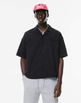 Pull & Bear - Chemise avec broderie étoile - Gris