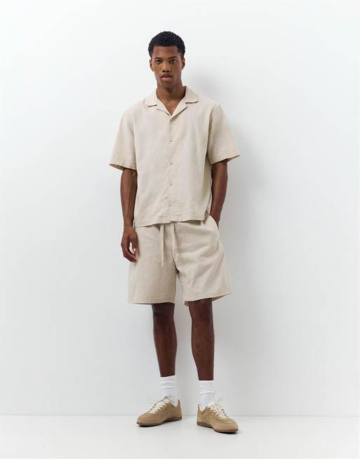 Pull&Bear - Chemise en lin mélangé - Beige, 2 de 4