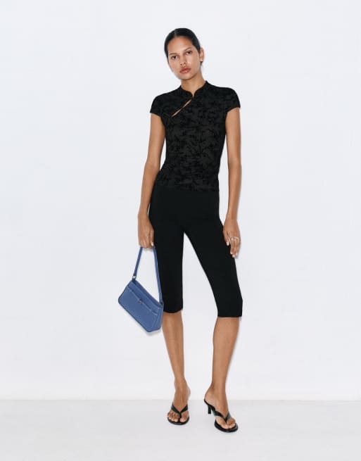 Pull&Bear chemise en velours à brandebourg noire, 3 de 7