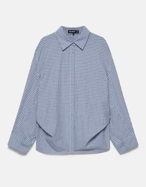 Pull&Bear chemise oversize à carreaux bleu, 6 de 7