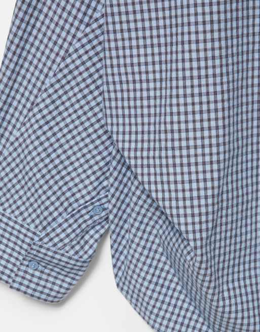 Pull&Bear chemise oversize à carreaux bleu, 7 de 7