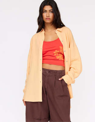 Pull&Bear - Chemise oversize style champêtre - Orange - view 1