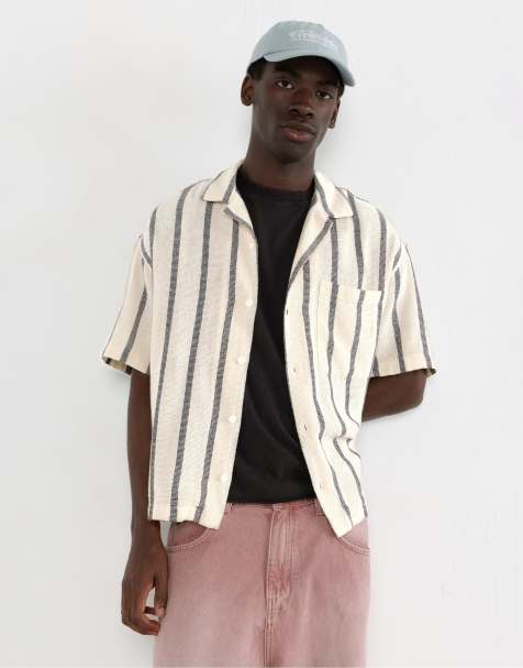 Pull&Bear - Chemise rayée à manches courtes style rustique - view 1