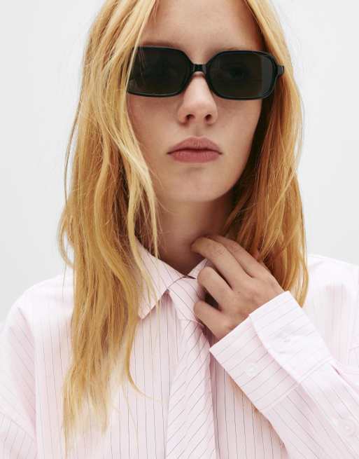 Robe Chemise Femme Rose à Manches Bouffantes Et Noeud Devant - Taille S/M - Style Décontracté