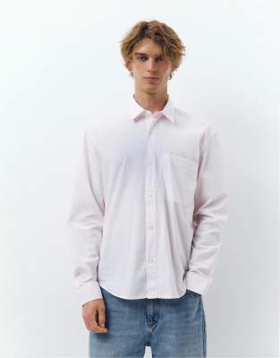 Pull & Bear - Chemise rayée à manches longues - Rose
