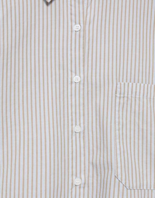 Pull&Bear chemise rayée brodée bleu pastel, 7 de 7