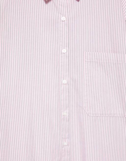Pull&Bear chemise rayée brodée rose poudré, 7 de 7