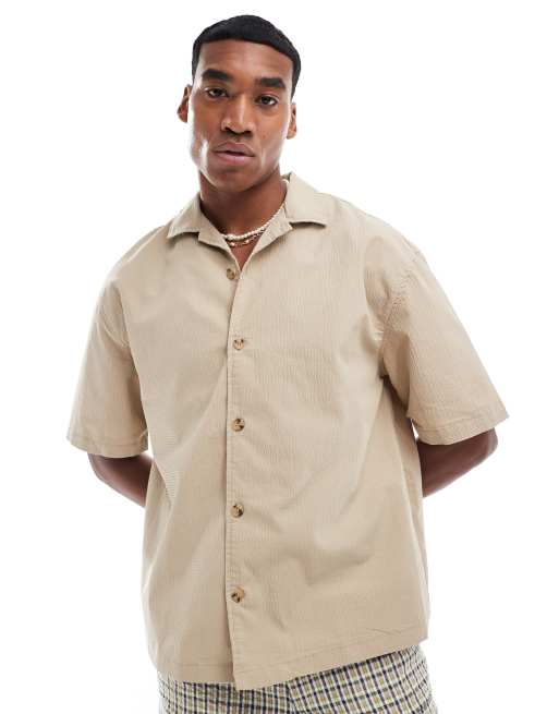 Pull&Bear - Chemise texturée - Sable
