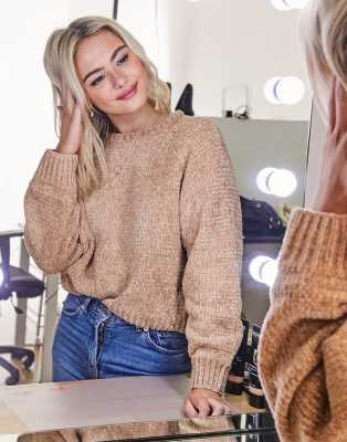 chenille crew neck sweater