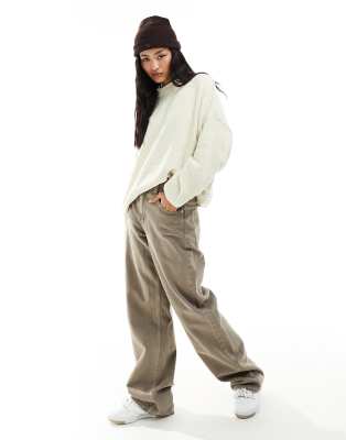 Pull&Bear Pull&Bear chenille jumper in ecru-Neutral