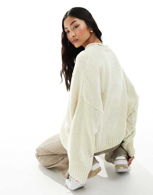 Cream hot sale chenille jumper