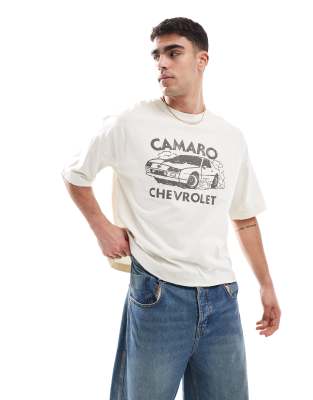 Pull & Bear 'chevrolet' Graphic T-shirt In Neutral