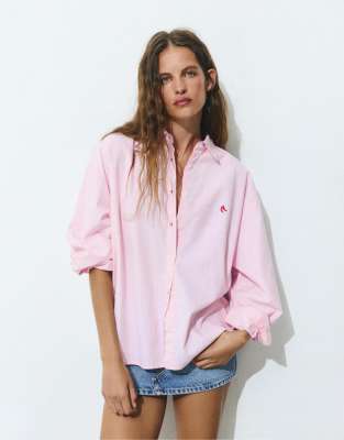 Pull & Bear - Chilli - Chemise rayée - Rose XS