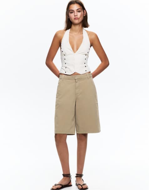 Pull&Bear - Chino bermudashort in okergeel - view 1